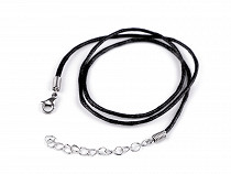 Waxed Cord / Necklace with stainless steel clasp, length 45 cm