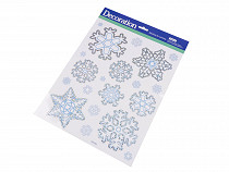 Christmas Window No-glue Stickers, Glitter Snowflakes