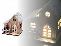 Décorations lumineuses en bois, Église, Maison