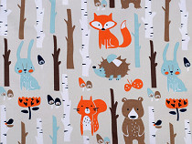 Pamut anyag / vászon rókák az erdőben