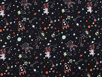 Cotton Knit Fabric with Digital Print, Universe / Outer Space