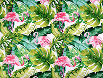 Cotton Fabric / Canvas - Flowers, Flamingo