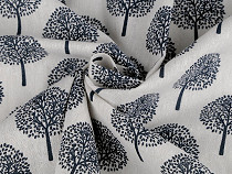 Cotton Fabric / Linen Imitation, coarser, trees