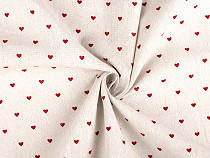 Cotton Fabric / Linen Imitation Corse, Heart
