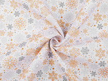 Tkanina dekoracyjna Loneta płatki śniegu 