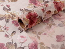 Material textil decorativ, imprimeu floral, lățime 66 cm