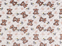 Minky Plush Fabric with 3D Dots Teddy Bear