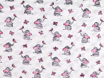 Minky Plush Fabric with 3D Dots Elephant