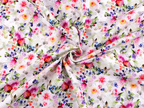 Tissu en coton tricoté avec impression numérique, Fleurs
