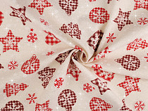 Tissu décoratif Loneta de Noël, avec Lurex