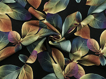 Cotton Jersey Fabric with Digital Printing Leaves