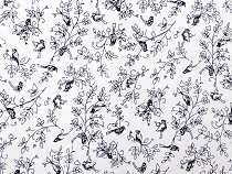 Cotton fabric / canvas bird / leaves