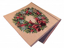 Gobelin-Kissenplatte 50 x 50 cm Weihnachtskranz