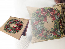 Pre-cut tapestry to make a Cushion Cover 50x50 cm Christmas wreath