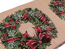 Tissu de Noël type tapisserie, Couronne