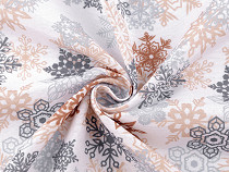 Decorative fabric Loneta, snowflakes