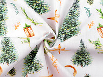 Tissu/Toile de Noël en coton Arbres