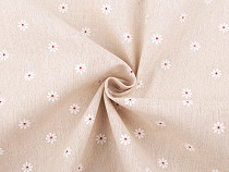 Cotton fabric / linen imitation, coarser, flowers