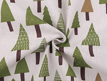 Cotton Fabric / Linen Imitation,  coarser, tree