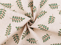 Tela de algodón/imitación de lino, gruesa, hojas