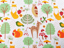 Cotton Muslin Cheesecloth Fabric, Forest Animals