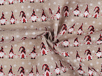Decorative imitation jute fabric, gnomes
