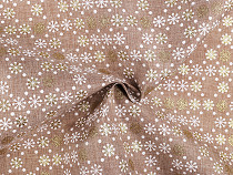 Decorative imitation jute fabric snowflakes, glitter print