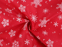 Decorative imitation jute fabric, snowflakes