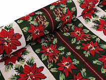 Tissu de Noël de type tapisserie, Poinsettia