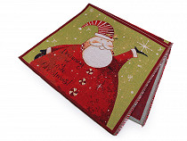 Prêt à coudre ! Panneau prédécoupé pour housse de coussin de Noël type tapisserie, 50 x 50 cm, Père Noël