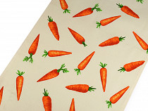 Tela de algodón piqué en relieve, zanahorias