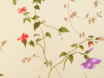 Bavlnený flanel listy a kvety