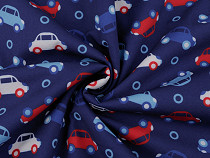 Softshell Fabric with Sherpa Fleece, Cars Print