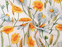 Tkanina dekoracyjna Loneta kwiaty 