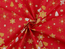 Tkanina bawełniana / płótno gwiazdki motyw świąteczny 