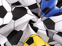 Tessuto di cotone/tela, motivo: pallone da calcio