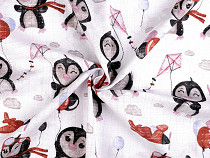 Tissu en coton/Mousseline, Pingouins