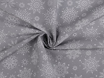 Tessuto decorativo Loneta, motivo: natalizio, fiocchi di neve
