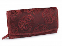 Dámska peňaženka kožená s kvetmi