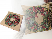 Tapestry pre-cut fabric panel 38x40 cm Christmas wreath