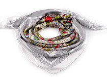Satin scarf, meadow flowers 70x70 cm