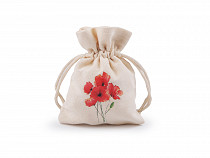 Cotton Gift Bag 9x12 cm Lavender, Poppy