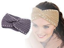 Damen Winter Stirnband mit Perlen