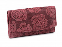 Dámska peňaženka kožená ruža, ornamenty 9,5x18 cm