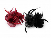 Brooch / Fascinator, Flower with Feathers 