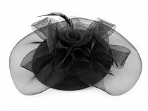 Mini Hat / Fascinator with Feathers and French Veil