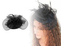 Fascinator/Hut Blume mit Federn und Netz