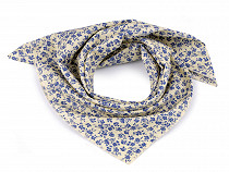 Cotton Scarf with Flowers 55x55 cm