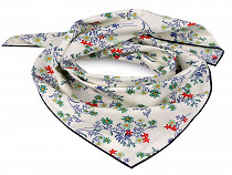 Cotton Scarf with Meadow Flowers 55x55 cm