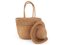 Sombrero de verano/sombrero de paja para mujer y bolsa a juego